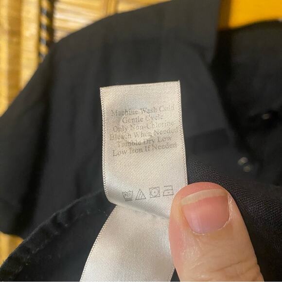 Coldwater Creek Shaped 100% Linen Black Casual Button Down Shirt XL minimalist - Picture 5 of 6